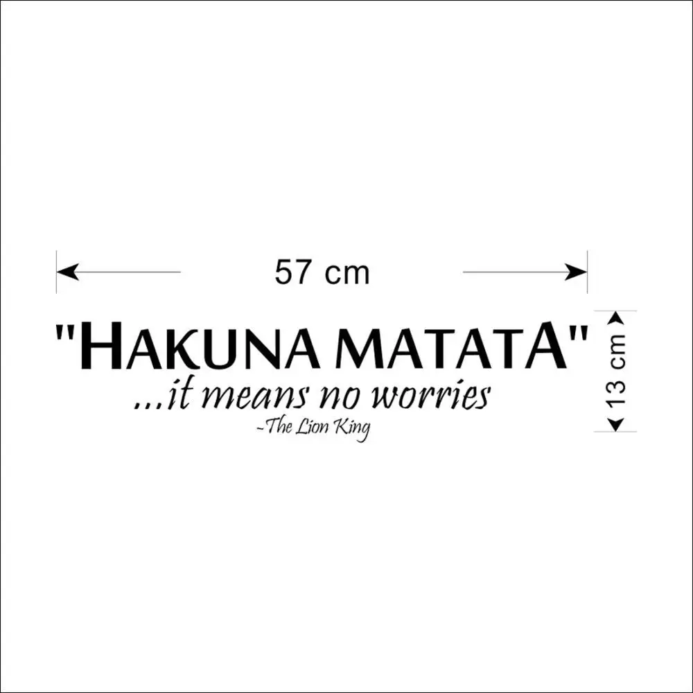The Lion King saying: Hakuna Matata No Worry quote wall decals decorative home declas removable vinyl wall art stickers