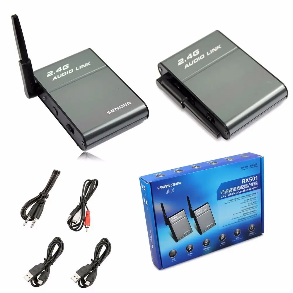 

Desxz 501 2.4GHz Wireless Transmitter Receiver Adapter Stereo Hi-Fi Audio for Speaker Music Long distance