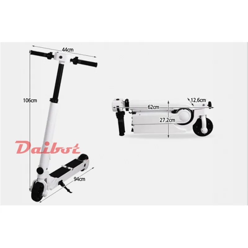 Cheap Daibot Electric Scooter Adults Two Wheel Electric Scooters Brushless Hub Motor 200W 24V Mini Folding Kick Scooter For Adult 2