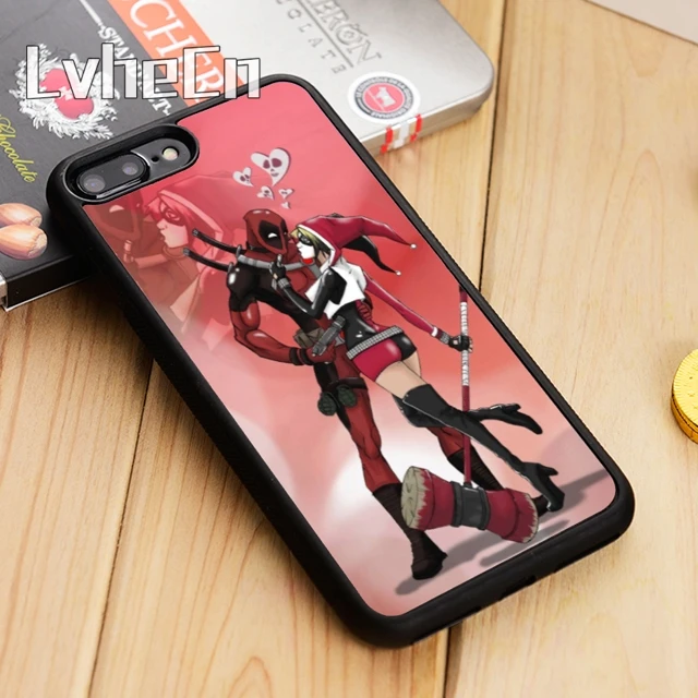 

LvheCn Deadpool and Harley Quinn Mobile Phone Case Cover For iPhone 5 5s SE 5C 6 6s 7 8 X Samsung Galaxy S6 S7 edge S8 S9 plus
