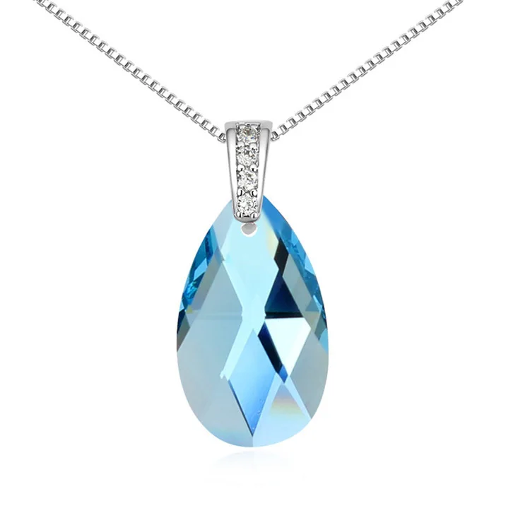 

HAVOSHot Sale Fashion Crystal Tear Drop Pendants Necklaces Made with Austrain Elements Collier femme Fine Jewelry