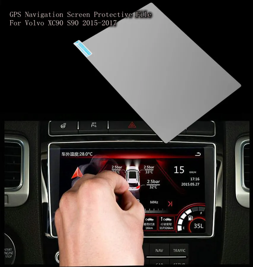 180*135mm Car GPS Navigation Screen Steel Protector HD Glass Sticker