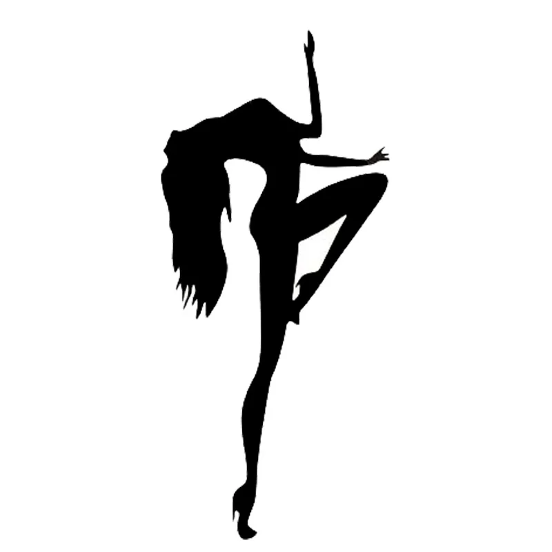 

Hot Sales 2 Size Pole Dancing Girl Funny Car Stickers Reflective Vinyl Decals Window Black/White for Jaguar Fiat Daihatsu BMW