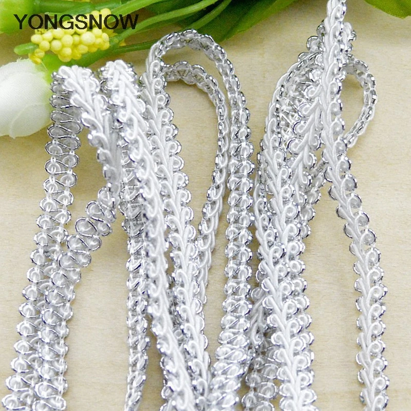 5m Gold Silver Lace Trim Ribbon Curve Lace Fabric Sewing Centipede Braided Lace Wedding Craft DIY Clothes Accessories Decoration - Image 4