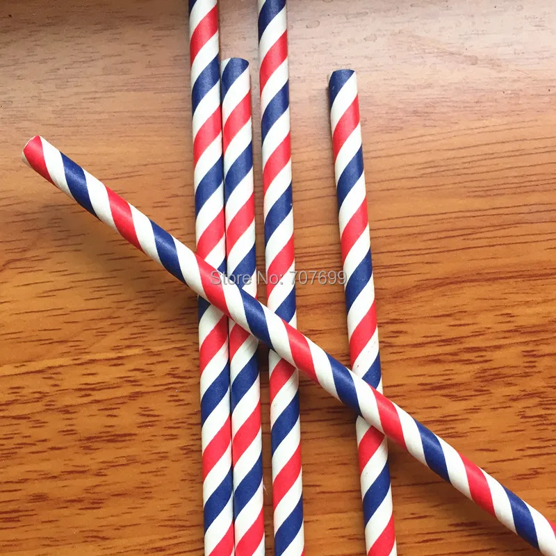 

Free DHL Shipping $100 Paper Straws Drinking Paper Straws Drinking Straws Red/navy Stripe Paper Straw 1000pcs