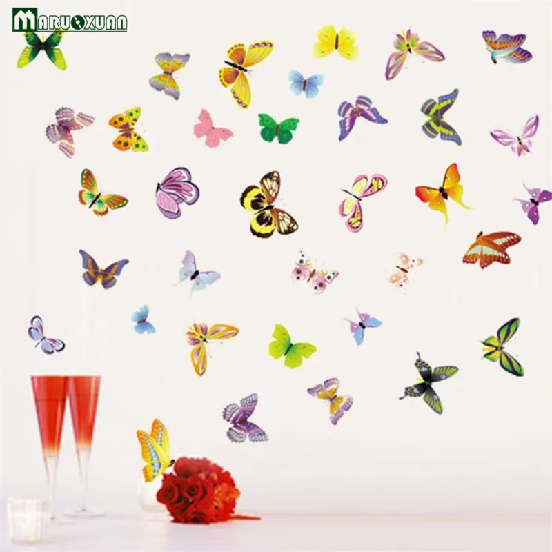 42 Color Butterfly Wall Stickers DIY Combination Stickers Children