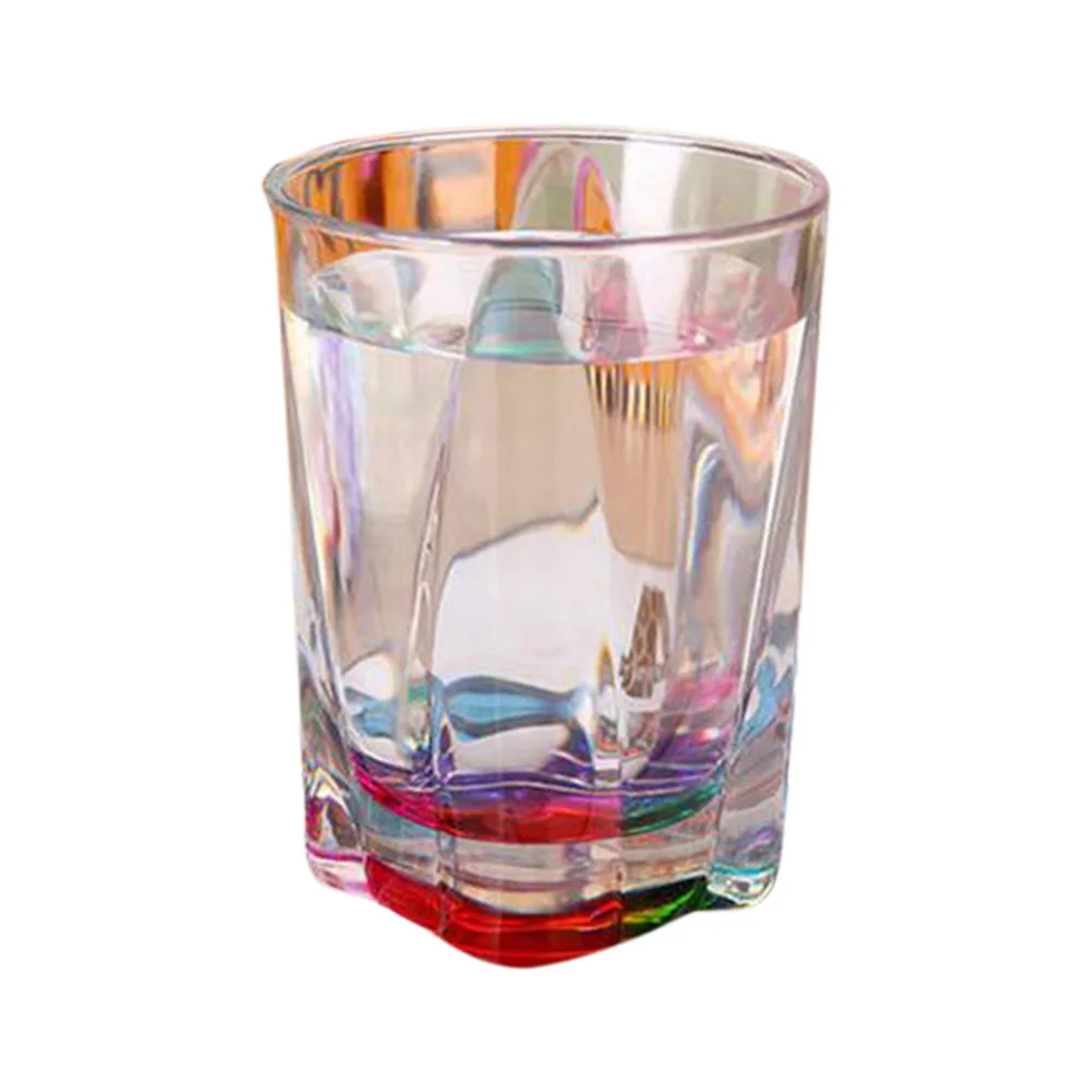 Творческий Радуга Цвет пивная стеклянная кружка чашка для кофе Изолированная прозрачная Стекло Виски Посуда для напитков z0329# G20