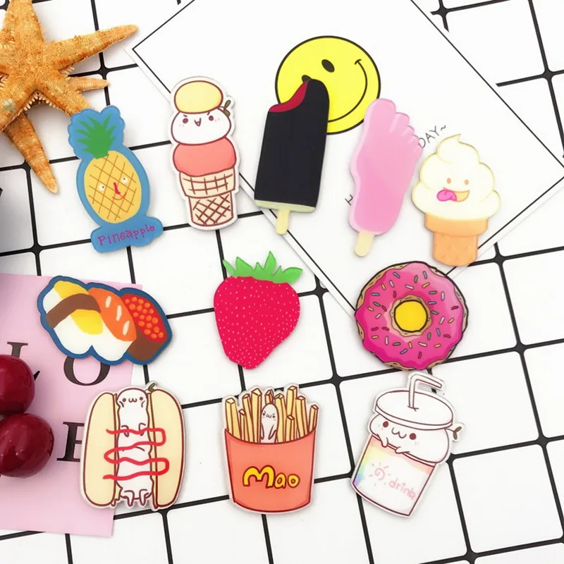 

Hot Selling 1Pcs Different Shapes Lovely Cartoon Icons on The Pin Kawaii Icon Badge For Clothing & Hats Acrylic Badges