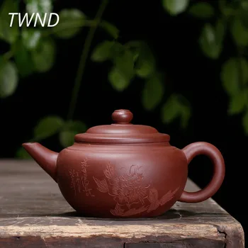 

310CC yixing teapot shui ping tea pot chinese kung fu zisha kettle purple clay drinkware with gift box suit Oolong Dahongpao 17.
