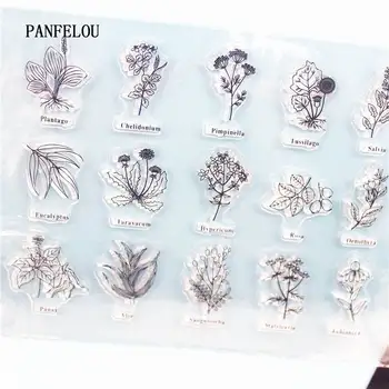 

PANFELOU List of flowers Clear Stamp DIY Silicone Seals Scrapbooking/Card Making/Photo Album Decoration Supplies sheets