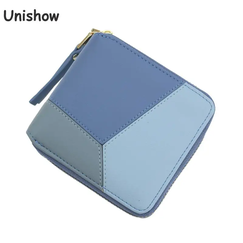 Unishow маленький кошелек в стиле пэчворк Женский на молнии для монет модный