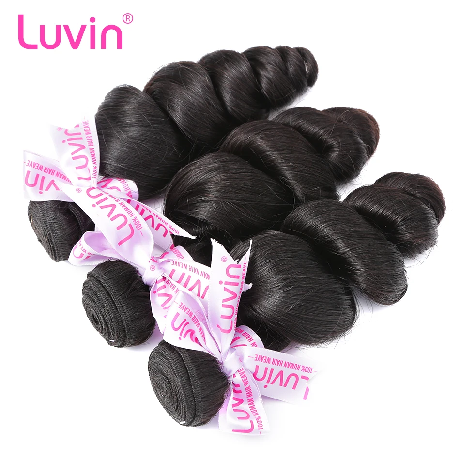 

Luvin Brazilian Hair Weave Loose Wave Bundles 100% Remy Human Hair Extensions Loose Deep Wave Shipping Free