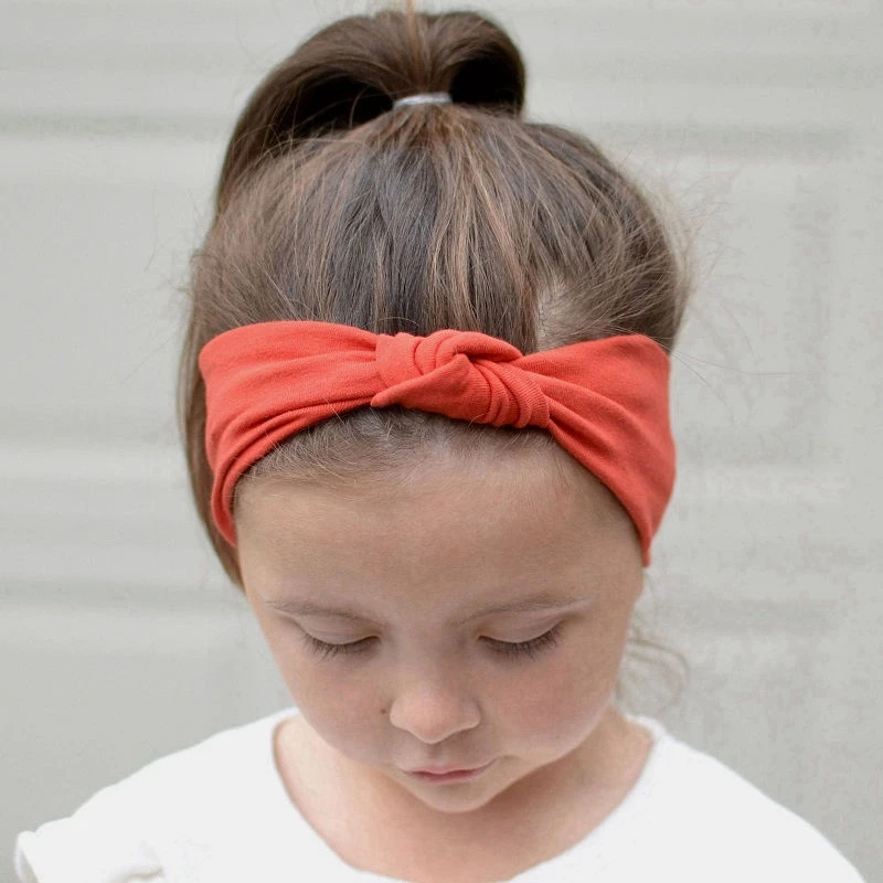 

10Pcs/Lot Cotton Children Tie Knot Headband Knitted Baby Girls Hair Accessories Elastic Toddler Turban Head band Kids Headwrap