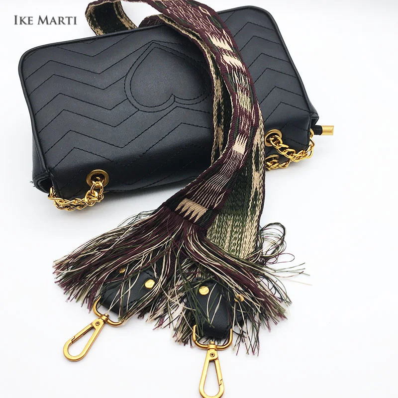 2018 Fashion Tassel Wide Shoulder Bag Strap for Bags Accessories Female Weaving Handbag Straps