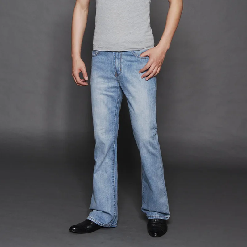 Мужские расклешенные джинсы для Мужская обувь вырезать клеш расклешённые джинсовые брюки, длинные брюки, модные свободные джинсы для женщин