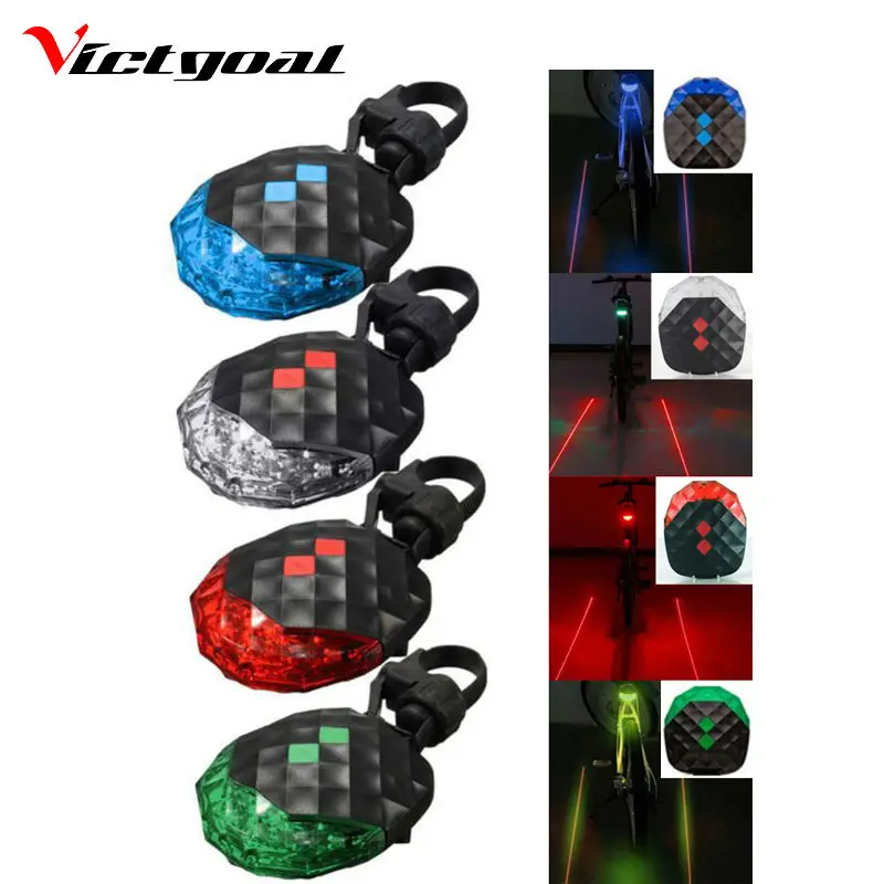 

VICTGOAL Bike Rear Light 2 Laser Cycling LED Bicycle Back Light Mountain Bike Tail Light Safety Warning Bicycle Flashlight Clamp