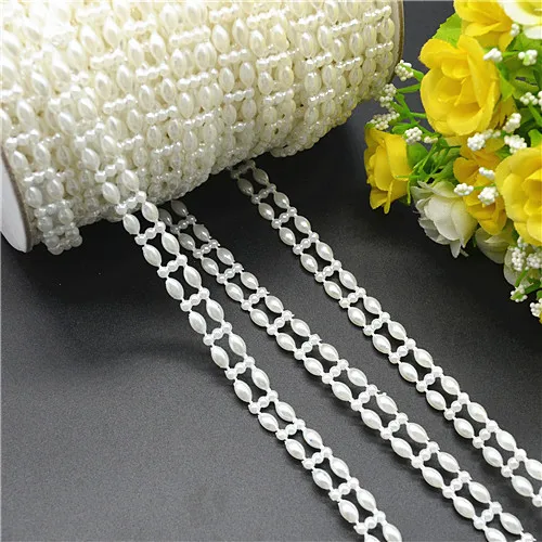5/25 yard Fishing Line Pearls Beads Chain Garland Flowers garment