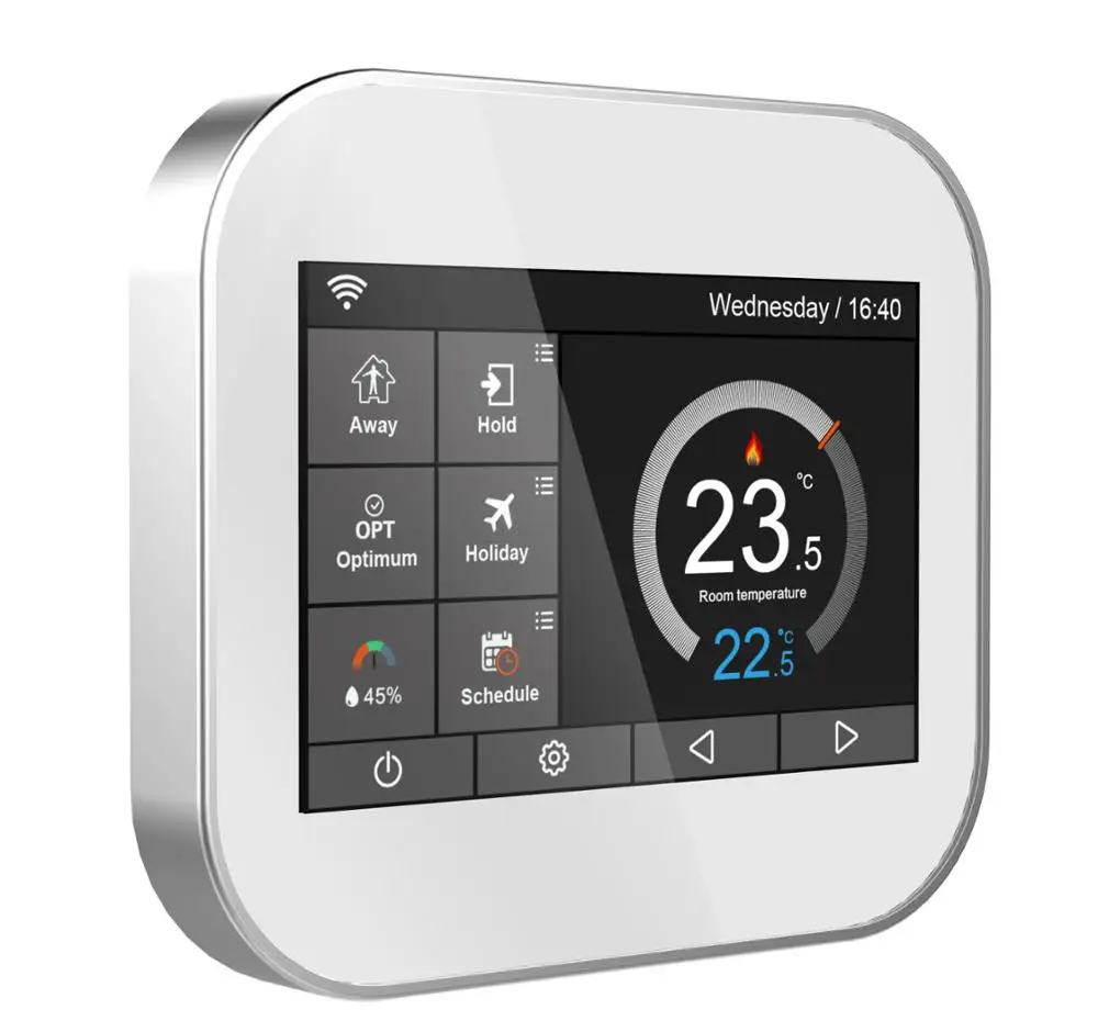 Wifi color touch screen thermostat for water heating/boiler with English//Polish/Czech/Italian/Spain by android IOS phone