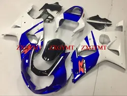 Наборы для тела GSXR 600 750 1000 2000-2003 K1-2 Пластик Обтекатели GSXR600 GSXR750 GSXR1000 2002 белого и синего цвета 03 02