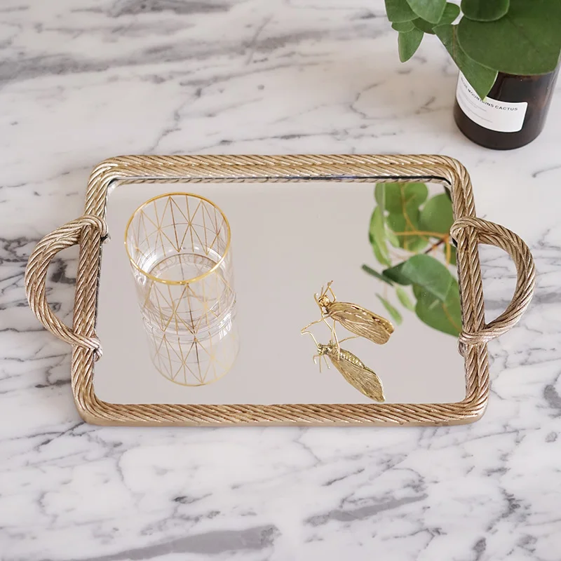

Vintage cake tray resin cake display accessory mirror ancient style