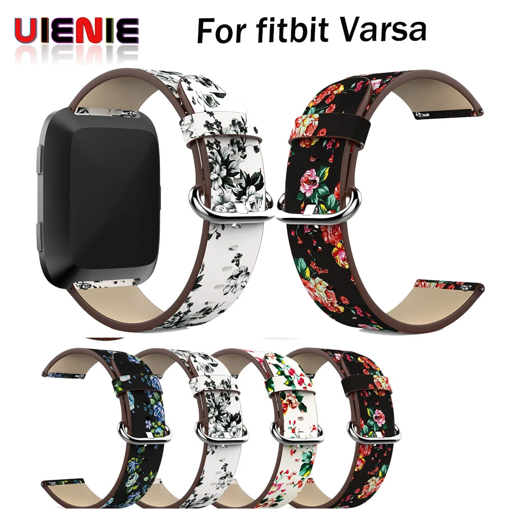 Браслет с цветочным принтом для часов кожаный ремешок пиона Fitbit Versa Сменные