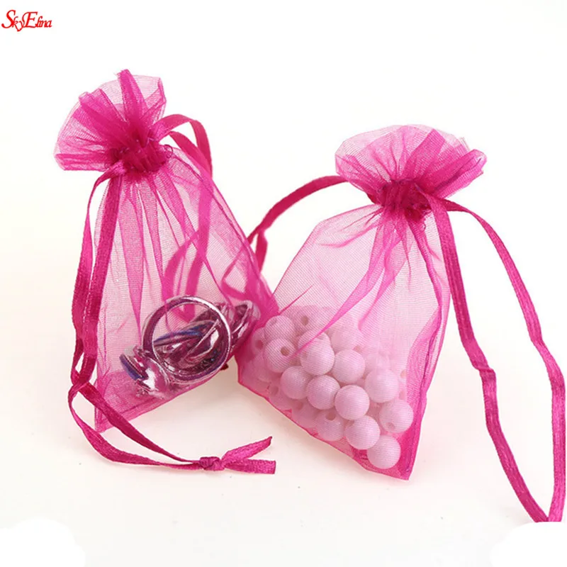 50Pcs/bag 11x16cm Organza Bags Jewelry Pouches Gift Bags 19 Colors
