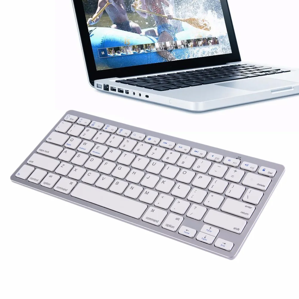 

Ultra-Slim Mini Silver Wireless Bluetooth 3.0 Keyboard For Android for Windows for iOS System Standard English Version Keyboard
