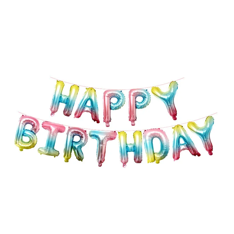 16 дюймов Детские буквы баллоны с днем рождения алюминиевый воздушный шар из фольги 18 украшения на день рождения Детские воздушные шары на день рождения - Цвет: Gradient color