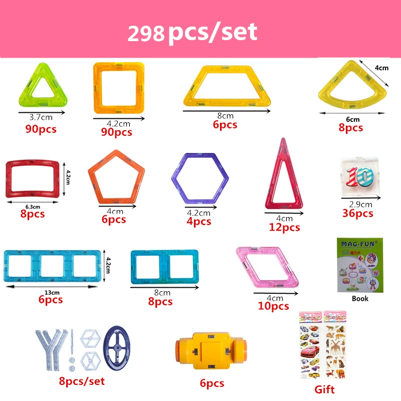 Baratos 100 312 Uds 20 combinaciones diferentes de bloques magnéticos de diseño conjunto de construcción modelo y juguetes de construcción bloques de plástico para niños
