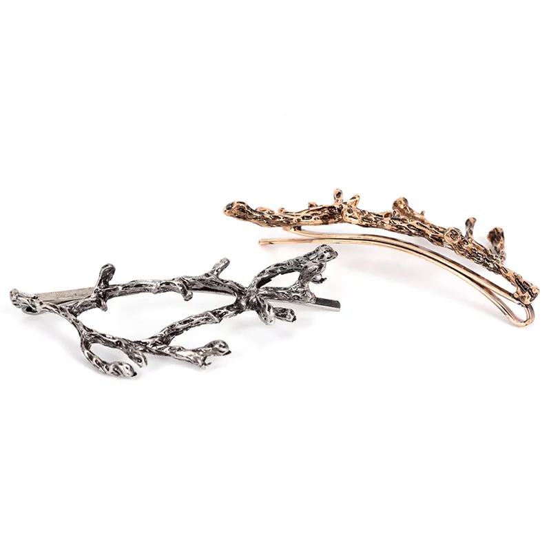Vintage Gold Silver Tree Hair Clips Girls Alloy Branch Hairpins Fashion Hairgrips Lady Elegance Metal Hair Accessories For Women