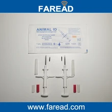 X100pcs RFID 2.12*12mm 134.2 Khz RFID FDX-B animais Microchip seringa com tag vidro implated