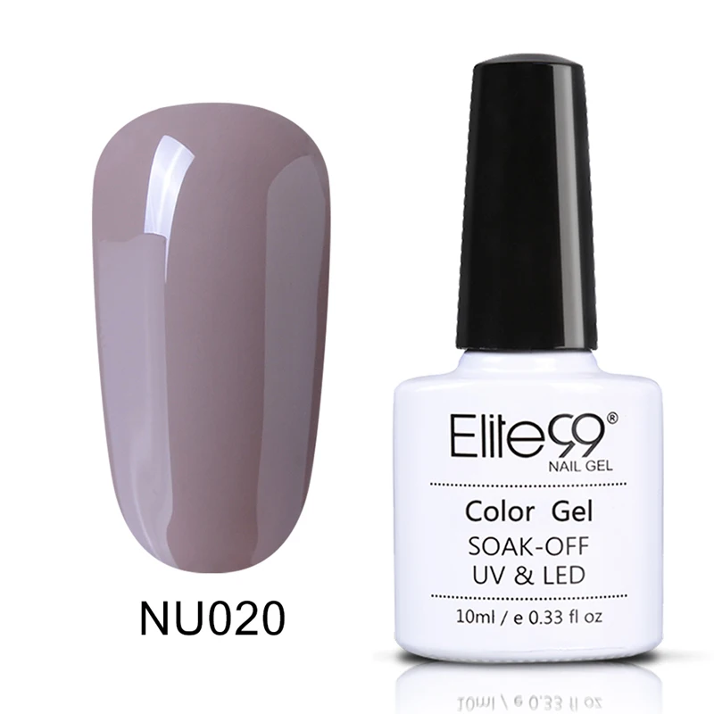 Elite99 10 мл чистый цвет Лак Полупостоянный гель-эмаль для ногтей УФ-гель для ногтей маникюрный лак краска - Цвет: NU020-10ML