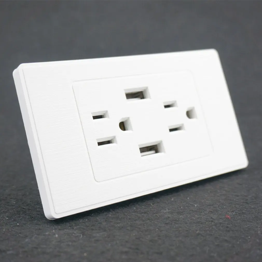Funnyrunstore Puerto doble USB Cargador de pared el/éctrico Toma de corriente Placa de panel de toma de corriente Color: blanco