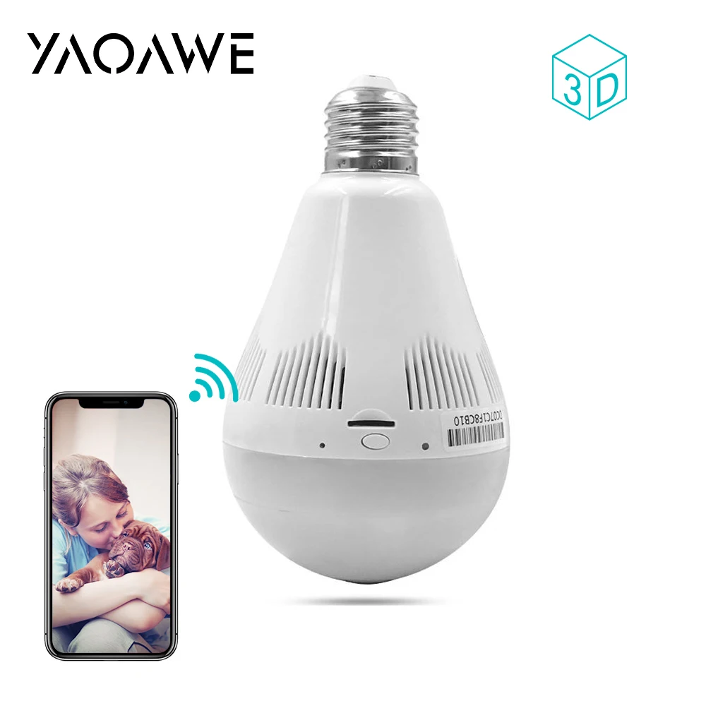 WIFI LED Bulb Panoramic Fish-eye Camera HD 960P Light Two Way Talk - Wireless 360 Degree Security | Безопасность и защита