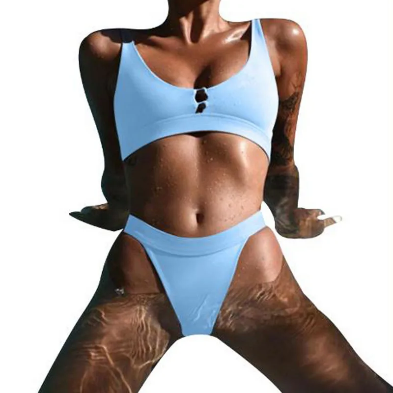 

2019 Sexy Womens Bikini Set Push-Up Hollow Bandage Swimsuit Bathing Suit Beachwear Swimwear High Waist