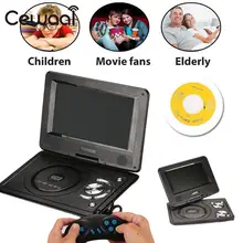 Cewaal New 7” LCD Display 720P HD VCD DVD Media Player EU Plug Portable Support MP3 Player Professional Boy Kid Music Gift