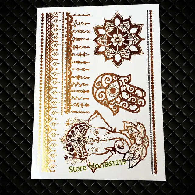 25 Styles Sexy Gold Flash Butterfly Papillon Tattoo For Women Waterproof Body Art Decals Fake Metallic Temporary Tattoo Stickers