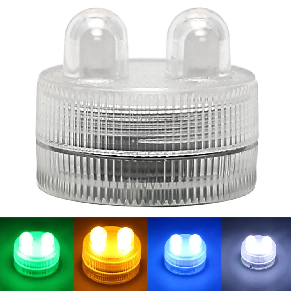 

4 Colors Holiday Lighting Waterproof Home Decoration Tea Light Vase Light Candles Lamp Submersible LED
