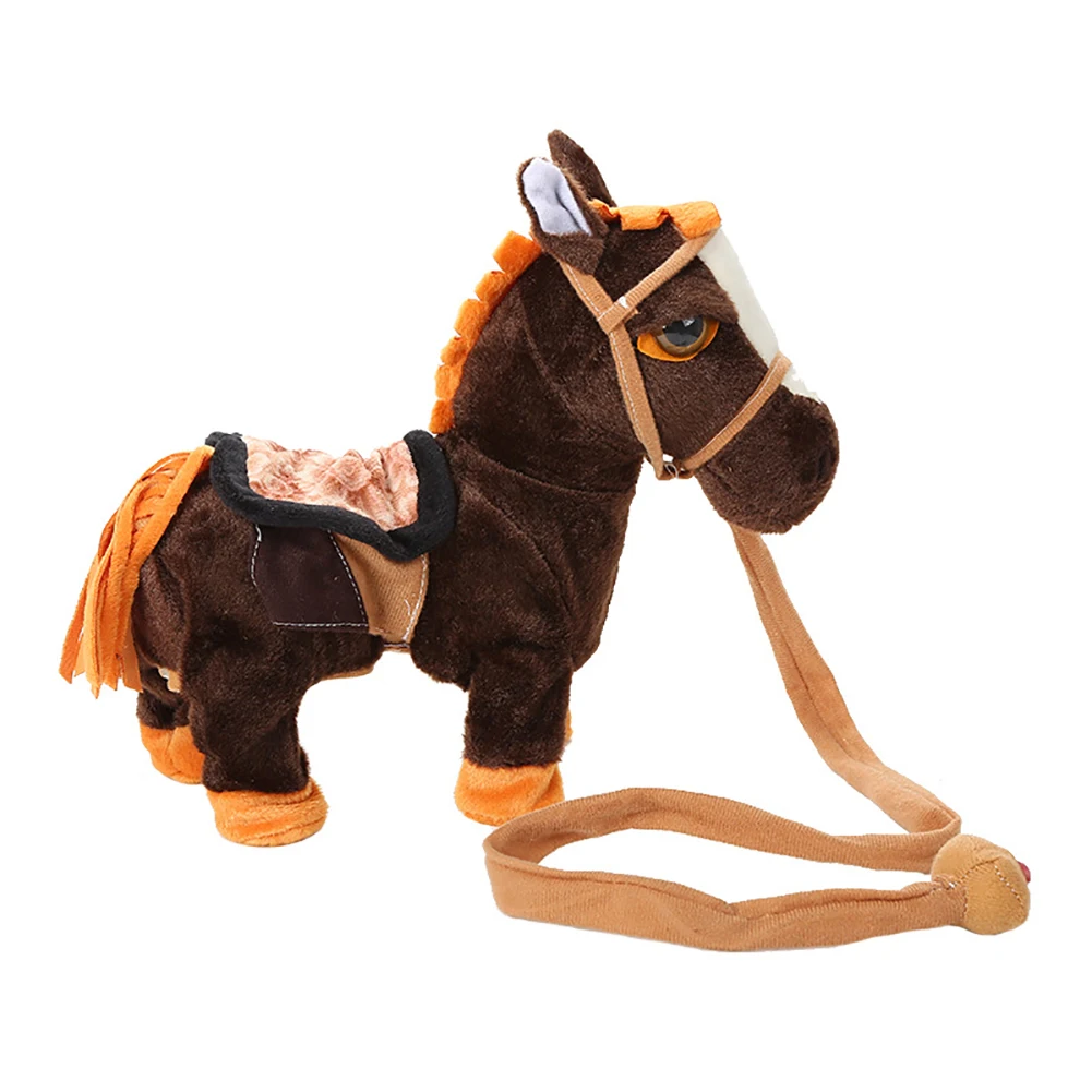 10 дюймов Электрическая плюшевая Поющая прогулочная лошадь пони Имитация животных говорящая игрушка интеллектуальные электронные игрушки детские игрушки fr дети