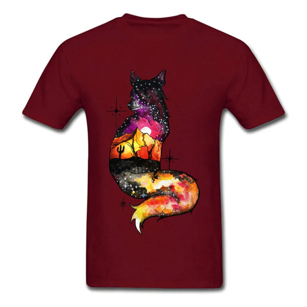 Plain Man T Shirt Round Collar Short Sleeve Cotton Galaxy Desert Fox Tees Fashionable Tees Wholesale Galaxy Desert Fox maroon