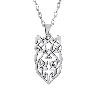 

EUEAVAN 15pcs Jewelry Gift Abstract Wisdom Owl Pendant Necklace Irish Knot Pattern Amulet For Men Women