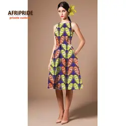 2019 AFRIPRIDE Частный заказ платья для женщин Лето Без Рукавов до колена Большие размеры хлопок батик повседневное праздничное платье A722527