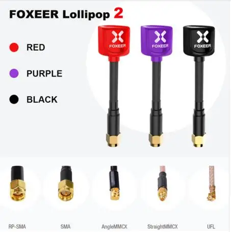 

2pcs Foxeer Lollipop 2 5.8G Antenna RHCP SMA RPSMA UFL straight / Angle MMCX MINI FPV Antenna for FPV Racing Drone Quacopter