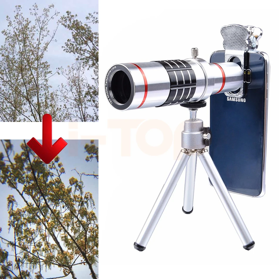 

2017 Universal Clips 18X Optical Telescope Lens Camera Lenses Telephoto Zoom Lens For HUAWEI P9 P10 Honor 8 9 Cell Phone Tripod