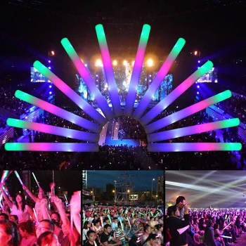 

30pcs Flash Light Stick Multi Color LED Foam Glow Stick Fluorescent Light Stick For Concert Party Christmas Party Glow Stick