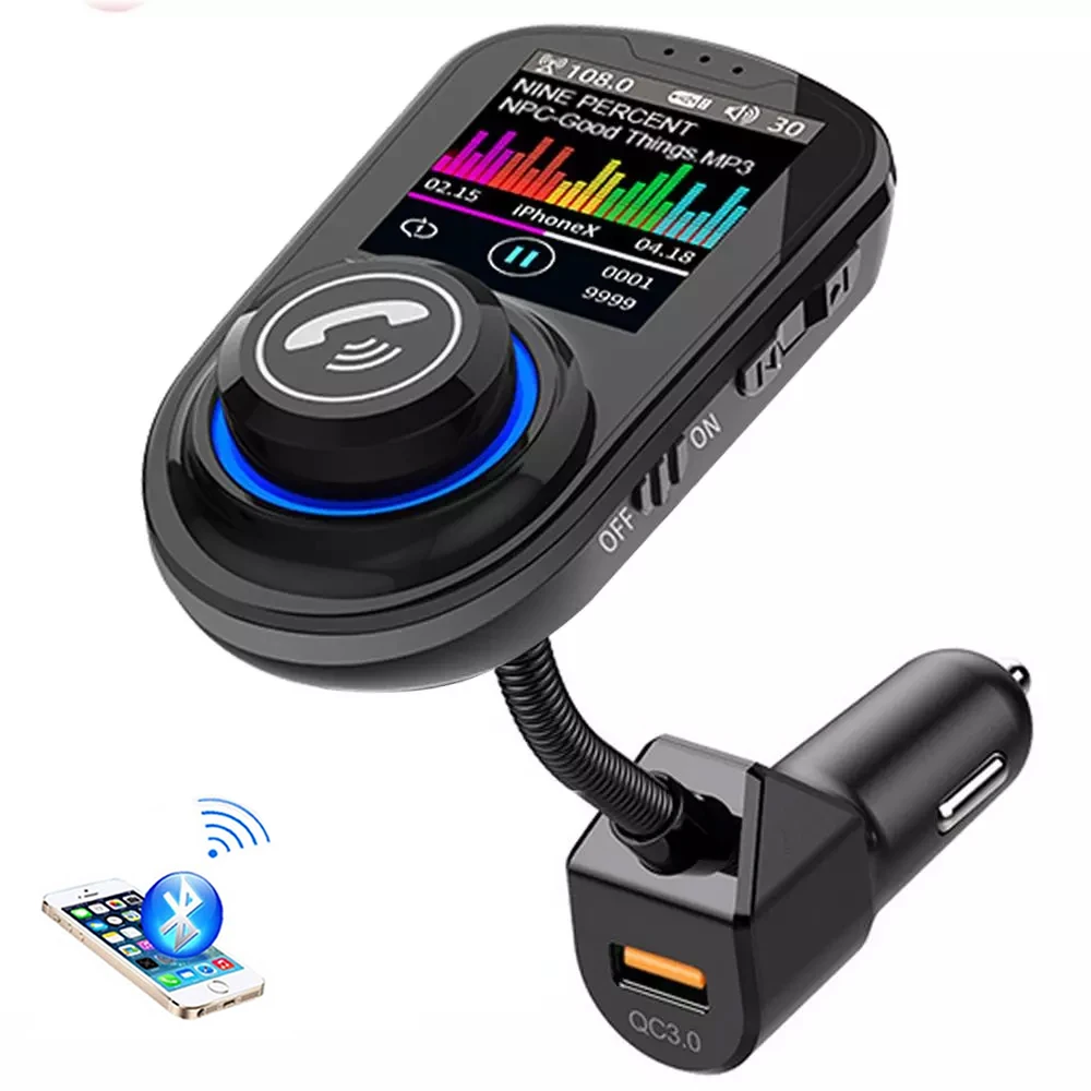 Цветной большой экран Автомобильный MP3-плеер Bluetooth 5 0 приемник FM USB передатчик QC3.0