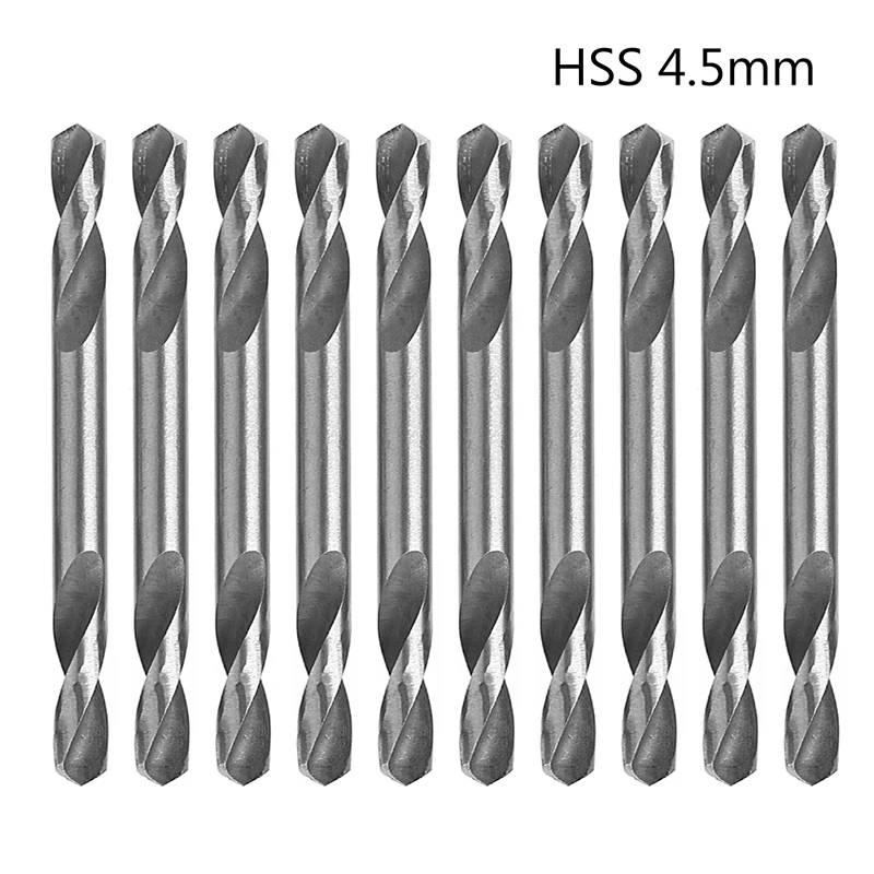 10Pcs/Set 4.5mm HSS Double Ended Spiral Torsion Drill Tools Drillsin
