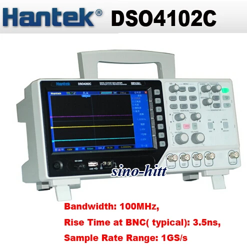 Осциллограф Hantek DSO4102C с цифровым хранением 2 канала 100 МГц измеритель генератор
