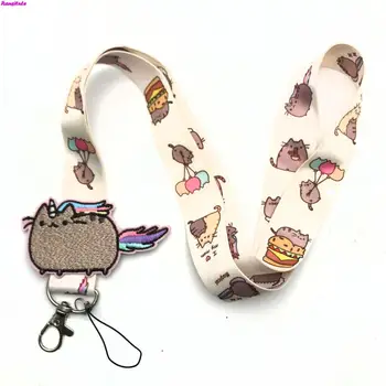 

R156 Small flower decals key lanyard ID badge holder animal phone neck strap with key ring
