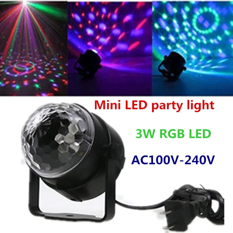 

2PCS Mini Voice Control RGB LED Crystal Magic Ball Stage Effect Lighting Lamp Party Disco Club DJ Light Show US Plug